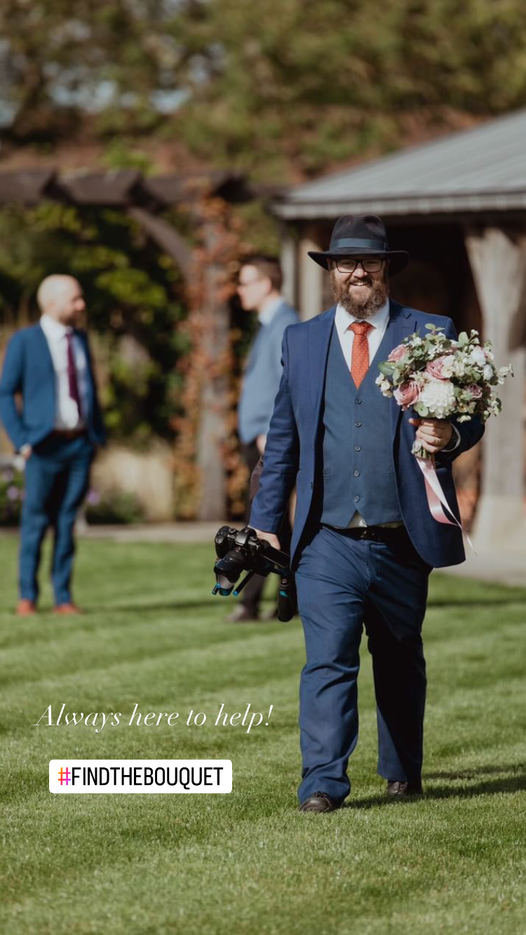 Dan Reeve working as a professional filmmaker at an outdoor wedding